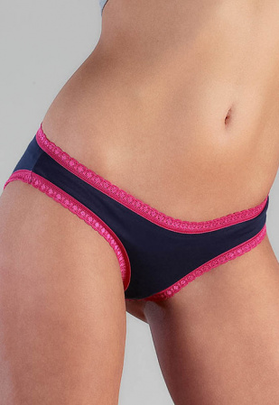 Damenslip mit Spitze - dunkelblau/rosa Damenslip mit Spitze - dunkelblau/rosa