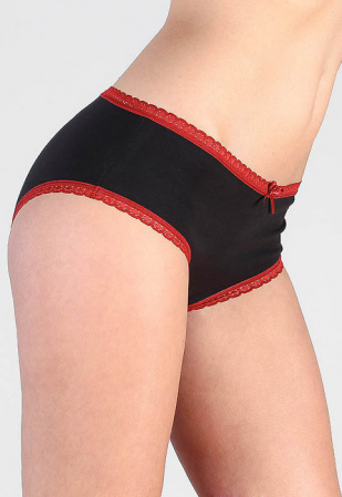 Culotte bicolore avec dentelle - rouge/noir Culotte bicolore avec dentelle - rouge/noir
