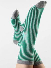 Chaussettes dames - vert/blanc/gris Chaussettes dames - vert/blanc/gris