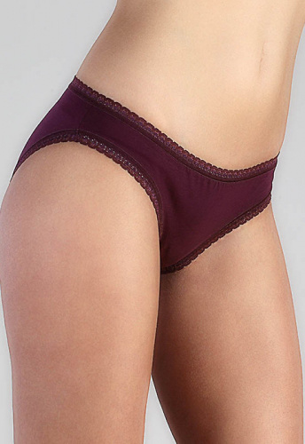 Damenslip mit Spitze - aubergine Damenslip mit Spitze - aubergine
