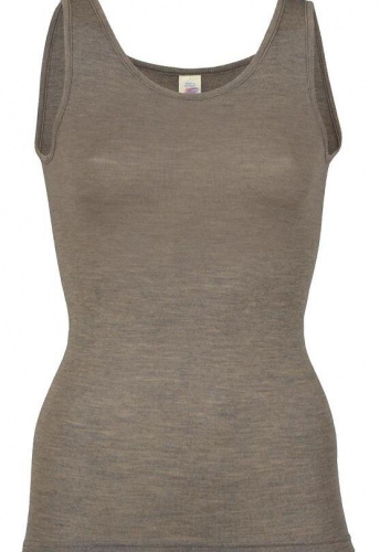 Damen Achselhemd, Wolle/Seide - walnuss Damen Achselhemd, Wolle/Seide - walnuss