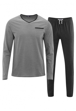 Herren-Schlafanzug - grau/anthrazit Herren-Schlafanzug - grau/anthrazit