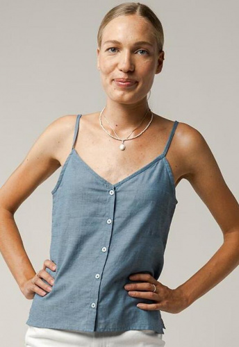 Top "Mohini" - blue chambray Top "Mohini" - blue chambray