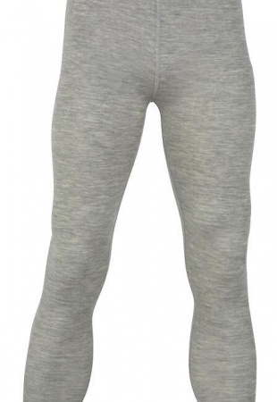 Herren-Unterhose, lang, Wolle/Seide - hellgrau meliert Herren-Unterhose, lang, Wolle/Seide - hellgrau meliert