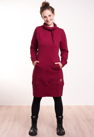 Bleed "Shawl Hoody Dress" - red Bleed "Shawl Hoody Dress" - red