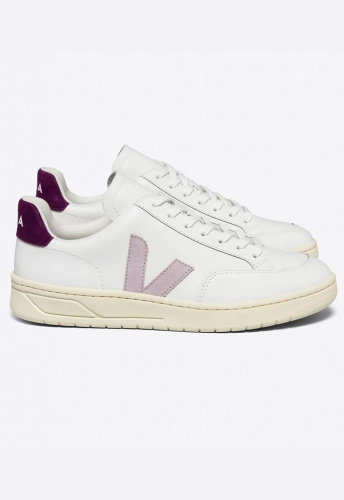 Veja "V-12 Leather" - extra white parme magenta Veja "V-12 Leather" - extra white parme magenta