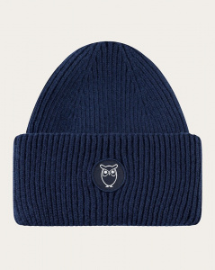 Big Rib Beanie (Wolle) - dunkelblau