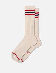 Nudie "Men Tennis Socks Retro" - offwhite/red Nudie "Men Tennis Socks Retro" - offwhite/red