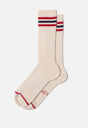 Nudie "Men Tennis Socks Retro" - offwhite/red Nudie "Men Tennis Socks Retro" - offwhite/red