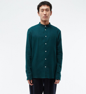 Givn Flanell-Stehkragen-Hemd "GBWes" - dark teal