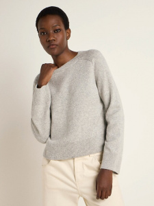 Lanius "Cropped Pullover" (Wolle) - grau meliert