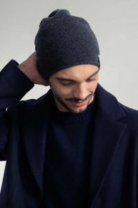 Wool Beanie "Frank" - grigio carbone