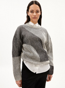 Wollstrick-Pullover "Mayraa Vanise" - black/off white