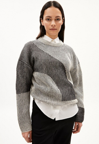 Wollstrick-Pullover "Mayraa Vanise" - black/off white Wollstrick-Pullover "Mayraa Vanise" - black/off white