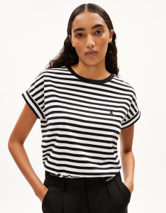 T-Shirt "Idaara Stripes" - white/black