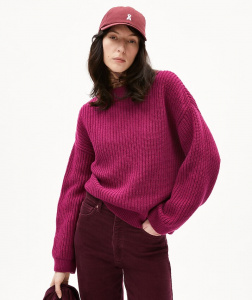 Strickpullover "Miyaar Solid" (Wolle) - cherry juice