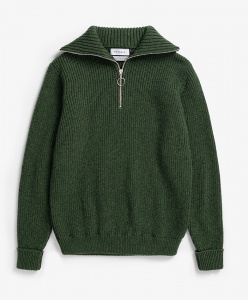 Rotholz "Heavy Knit Troyer" (Wolle) - moss green