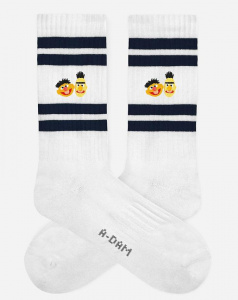 Crew Socks "Blue Stripes Bert and Ernie"