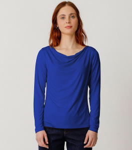 Wasserfall-Longsleeve "Hiru" - blau