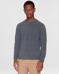 O-Neck Wool Knit - dunkelgrau