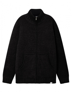 Herren Woll-Strickjacke "Bunji" - schwarz