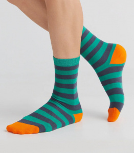 Socken - grün/dunkelblau/orange