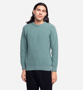 Wollstrick-Pullover "Equinoxe" - smaragd