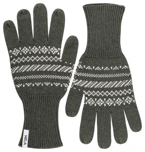 Strick-Handschuhe "Rishi" - grün melange gemustert