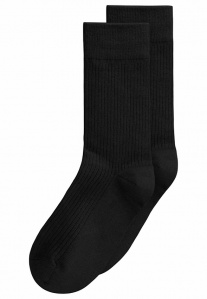 Gerippte Socken 2er Pack - schwarz