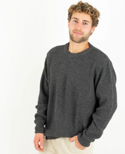 Wollstrick-Pullover "Slicht" - anthrazit