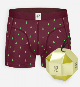 Boxer-Brief "Burgundy Xmas Trees"