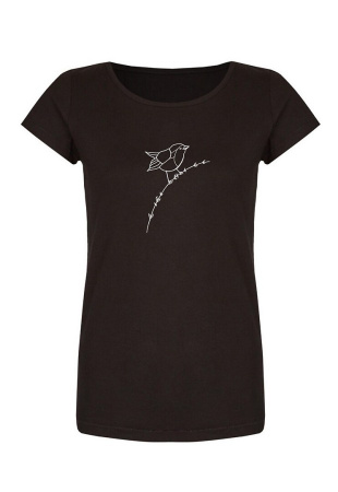 Ladies T-Shirt "Rotkehlchen" - black Ladies T-Shirt "Rotkehlchen" - black