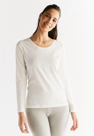 Damen Langarmshirt - naturweiß Damen Langarmshirt - naturweiß