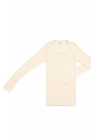 Damen-Unterhemd, lange Arme, aus Wolle/Seide - natur Damen-Unterhemd, lange Arme, aus Wolle/Seide - natur