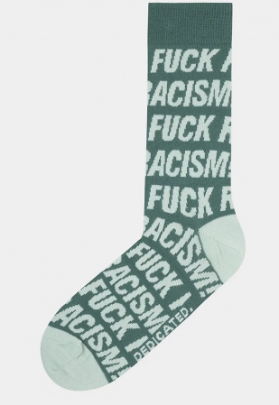 Socks "Sigtuna Fuck Racism Pattern" - forest green Socks "Sigtuna Fuck Racism Pattern" - forest green