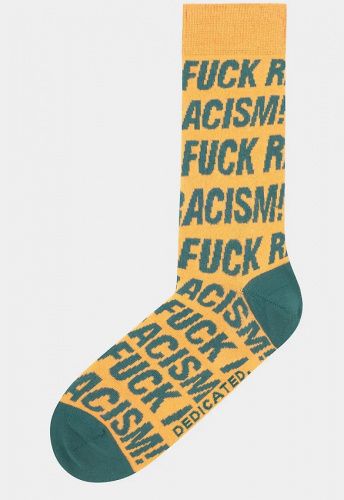 Socks "Sigtuna Fuck Racism Pattern" - honey yellow Socks "Sigtuna Fuck Racism Pattern" - honey yellow