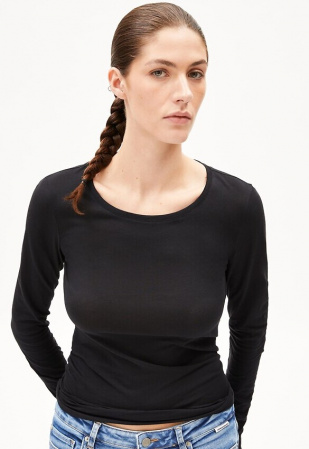 Longsleeve "Einiaara Soft" - black Longsleeve "Einiaara Soft" - black